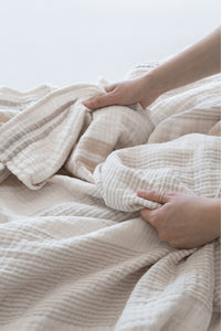 Musselin Plaid Nils beige/schlamm