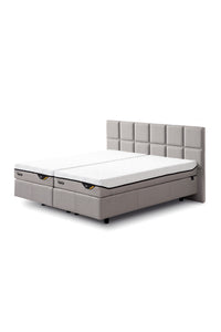 Classic Boxspringbett Ash Grey Stoff Flat getrennt mit Matratzen